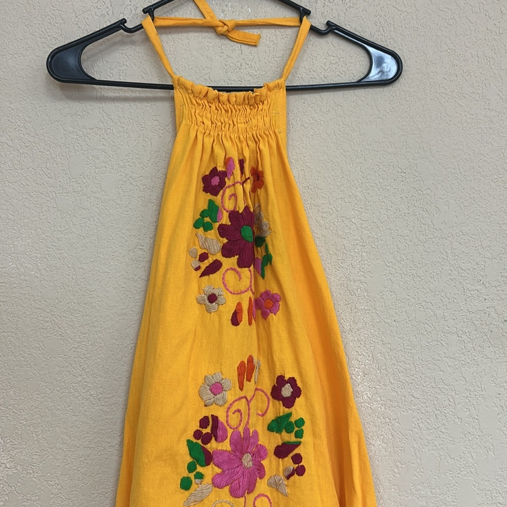 Floral Yellow Mini Dress - Picture 3 of 4